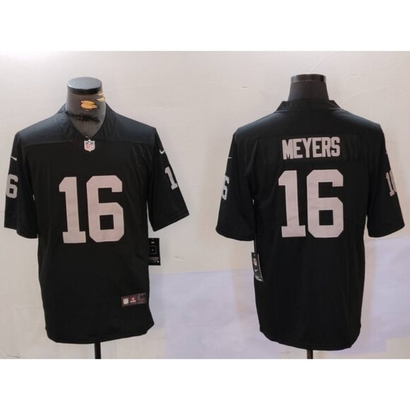 Mens Youths Kids Womens 16 Jakobi Meyers Black Stitched Jersey